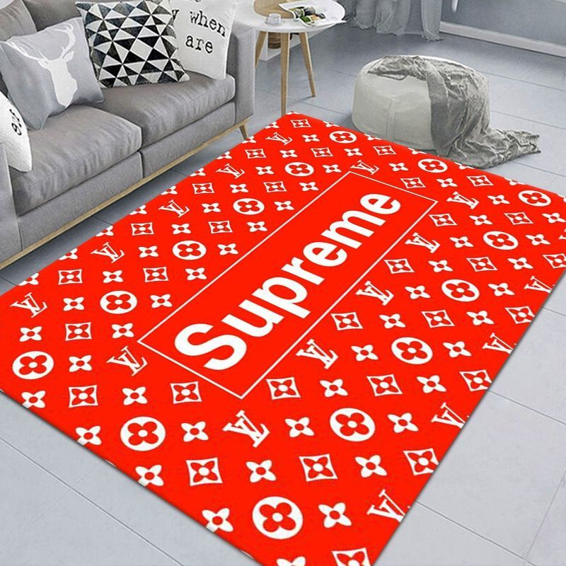 Thảm Lót Sàn In Chữ Supreme Phong Cách Đường Phố Trang Trí Nội Thất