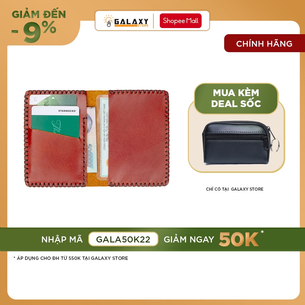 Ví Nhỏ Để Thẻ Da Bò Handmade Galaxy Store GVM07