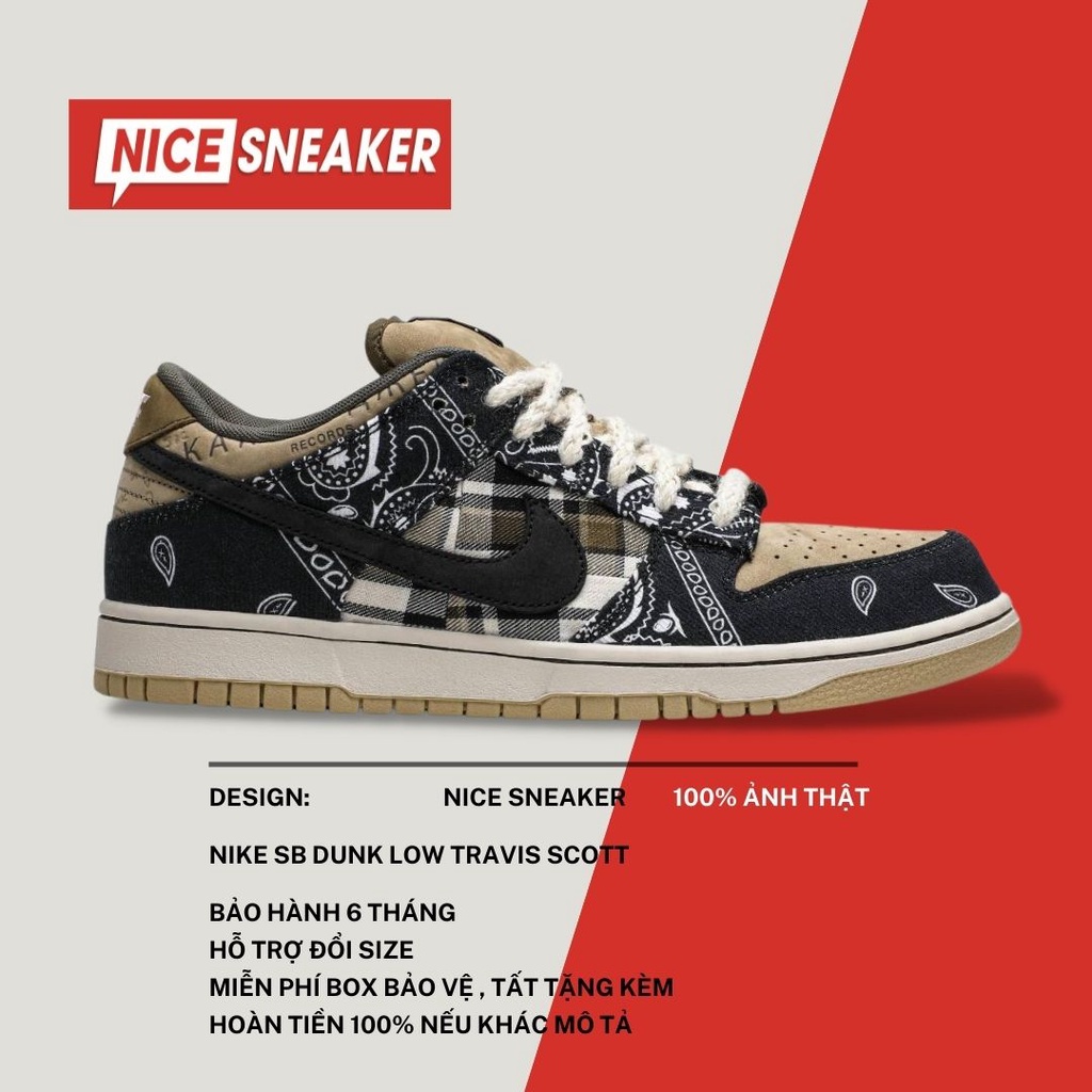 Giày SB Dunk Low Travis Scott's (xám/đen) - Phiên bản 1:1 chuẩn | Nice Sneaker .