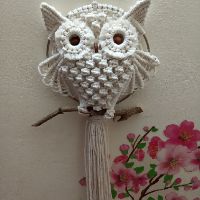 Cú mèo trang trí cú mèo macrame handmade