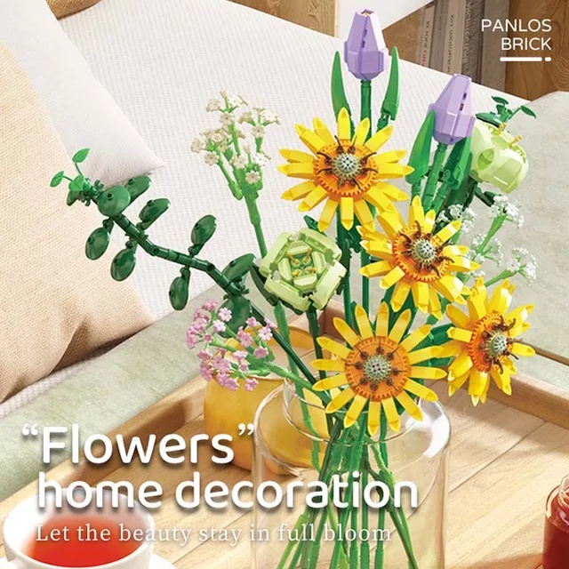 Bộ đồ chơi lắp ráp mô hình hoa bó hoa Hướng dương-655007