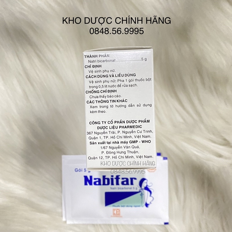 MUỐI VỆ SINH phụ nữ NABIFAR hộp 10 gói x 5g