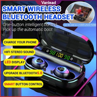 Bản gốc F10 Ba màn hình TWS 5.0 Tai nghe Bluetooth Tai nghe không dây LED Màn hình cảm ứng Điều khiển tai nghe AirDots