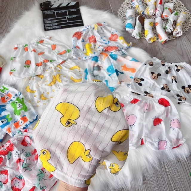 Set 5 quần đùi cho bé sơ sinh, cotton giấy hàng đẹp- Q9-COMBO