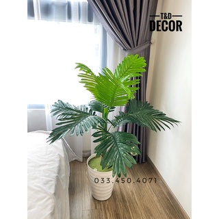 Cây giả- Cây dừa giả cao 1M để decor trang trí nhà cửa, cửa hàng, nhà hàng, showroom,...