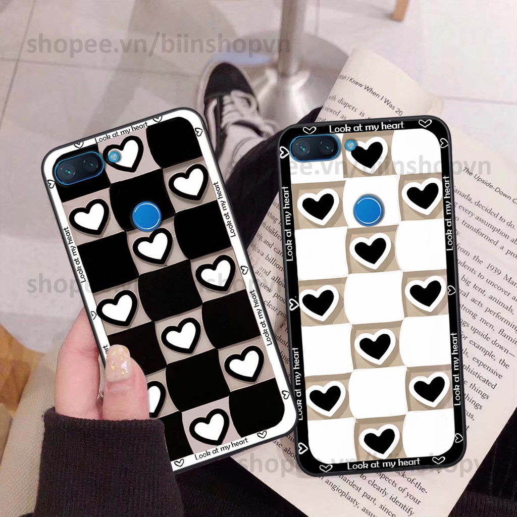 Ốp Xiaomi Mi 8 SE / Mi 8 Lite caro trái tim nhiều màu sắc, đầy cá tính, khẳng định phong cách