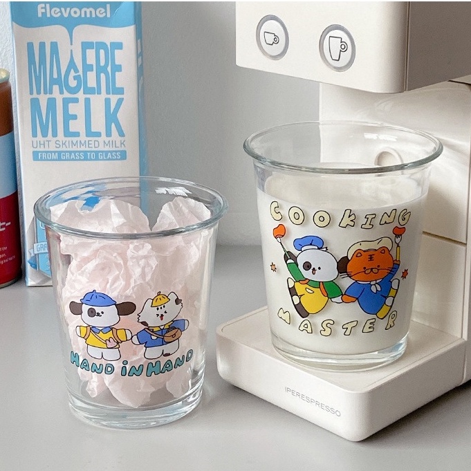 Cốc, Ly Uống Nước Vành Loe Size Nhỏ Hổ và Cún