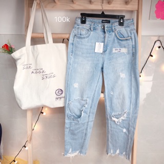 Jeans 2hand lưng cao