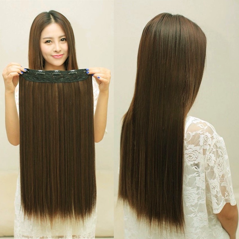 Tóc giả dài thẳng nữa đầu có kẹp