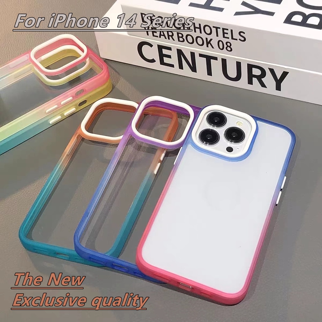 Ốp Điện Thoại Tpu Acrylic Màu Gradient Chất Lượng Cao Cho Iphone 14 11 Pro Max 12 Pro Max 13 14 Pro Max