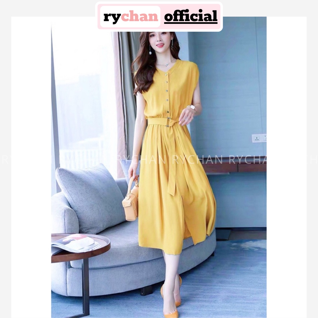DX204 - Đầm Xòe Dáng Dài Cột Eo 4 Màu