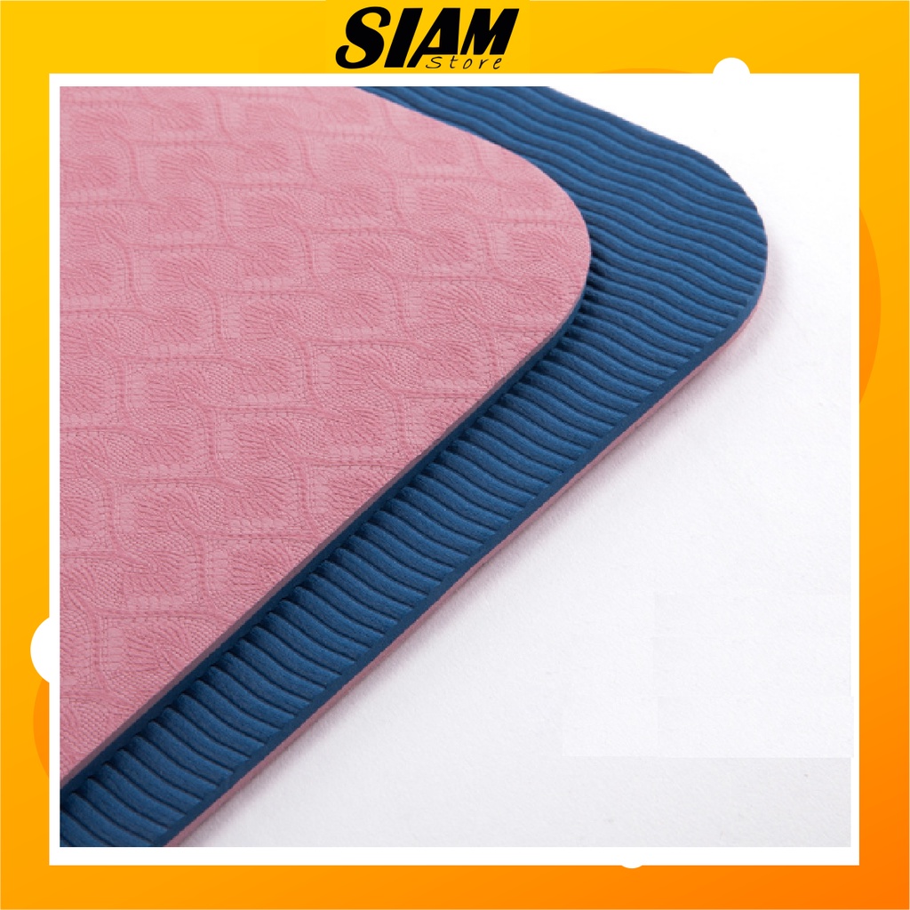 Thảm Tập Yoga Hoa Văn 6MM TPE 2 Lớp Cao Cấp Chống Trượt Siêu Bền SIAM SPORT