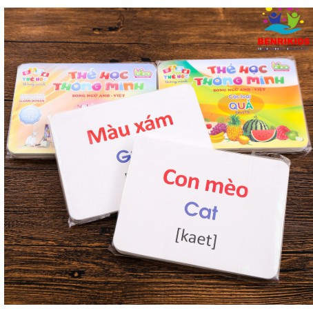 Thẻ Học Thông Minh Song Ngữ Anh Việt Giúp Bé Phát Triển Ngôn Ngữ Và Hình Ảnh - Flash card TAMANKIDS