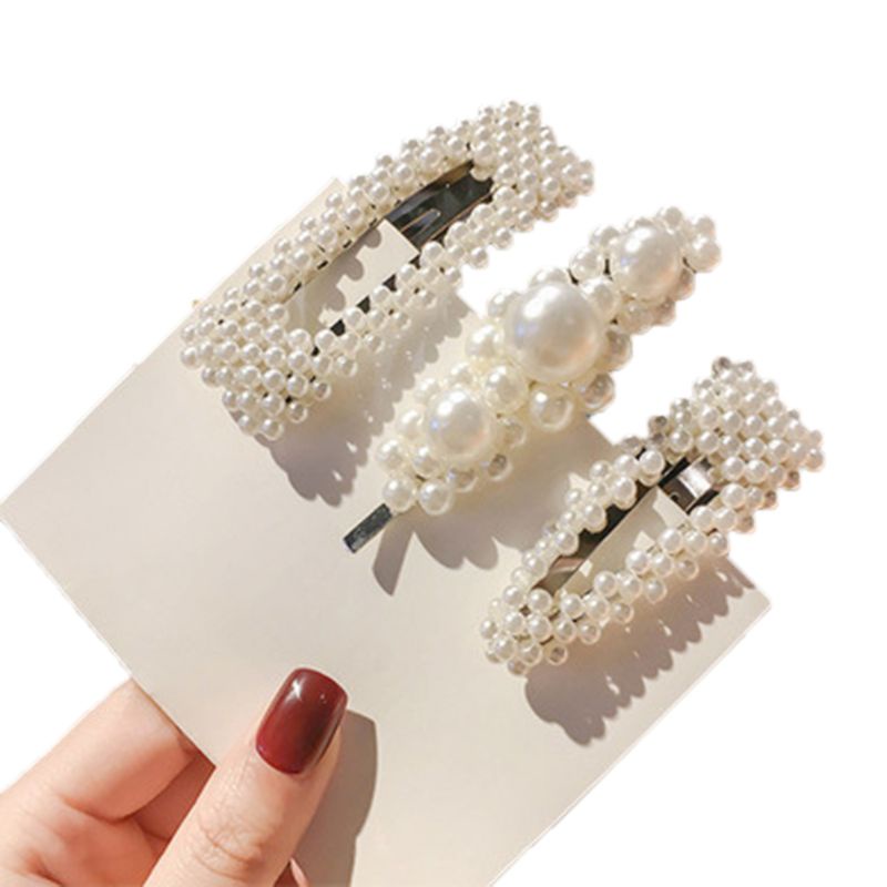 Set 3 Kẹp Tóc Hợp Kim Phong Cách Hàn Quốc Sang Trọng Dành Cho Nữ