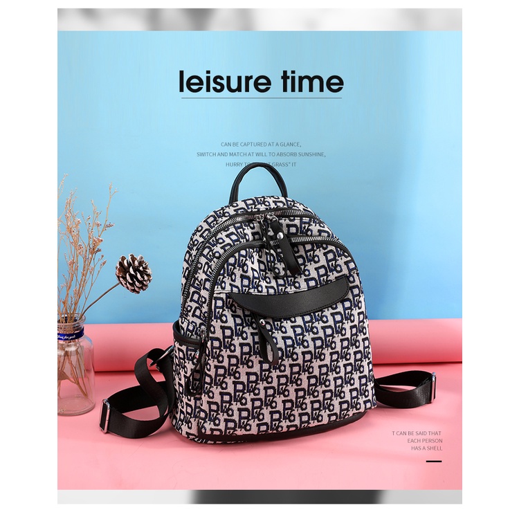 Ba Lô Nữ Thời Trang Cỡ Lớn In Chữ Phong Cách Retro