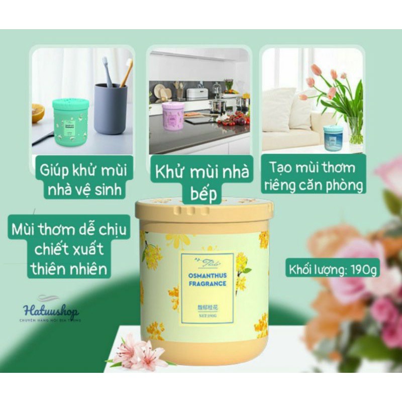 Sáp thơm phòng khử mùi phòng ngủ nhà vệ sinh toilet ô tô với 4 mùi hương tự nhiên 190g 0057
