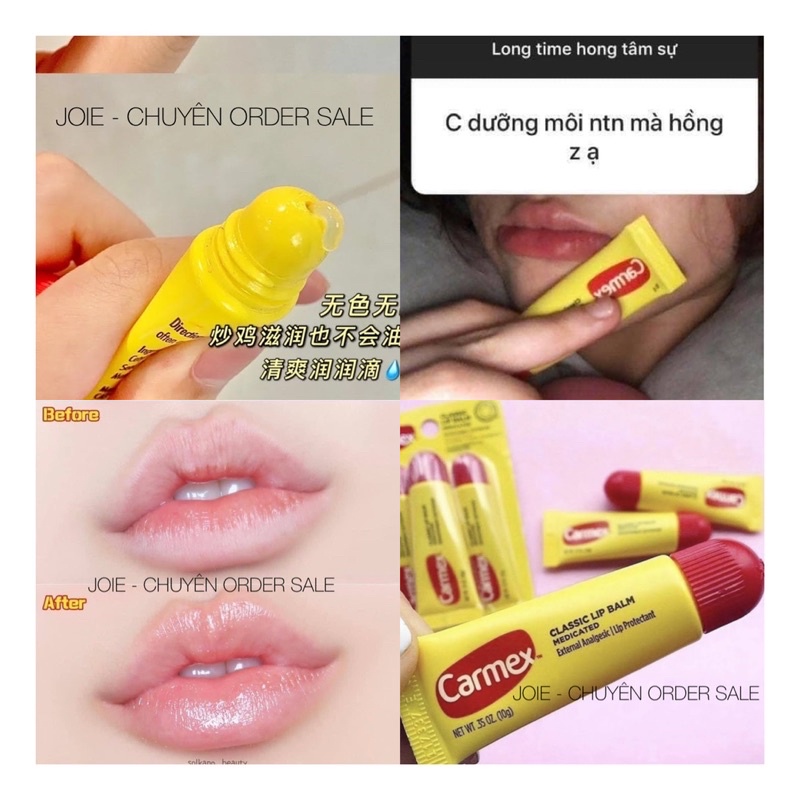 Son dưỡng môi Carmex Classic Lip Balm Medicated dạng tuýp - son dưỡng số 1 có chống nắng cực tốt