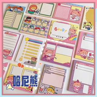🍓Gấu hani🍓Nhật bản hàn quốc phim hoạt hình sáng tạo cô gái dễ thương trái tim notepad ghi chú học sinh notepad ghi chú dính nhãn ins