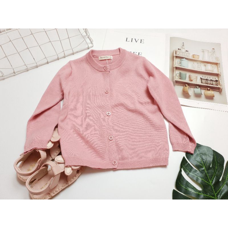 Áo khoác cho bé gái, áo len Cardigan chất mỏng nhẹ size nhí