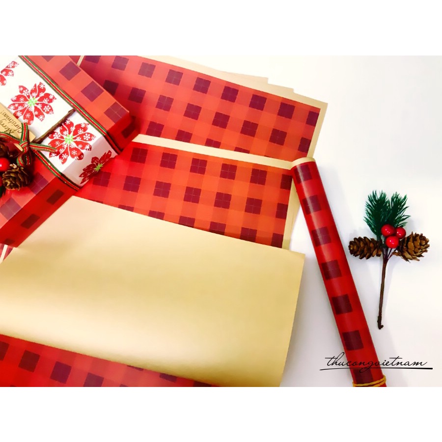 Giấy gói quà kraft Nhật A3 tông đỏ