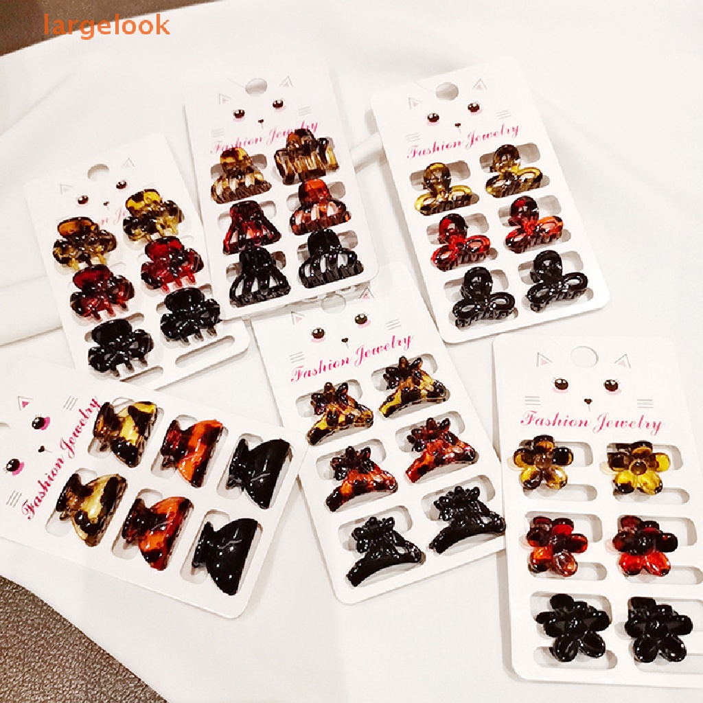 Set 6 Kẹp Tóc Càng Cua Mini In Họa Tiết Da Báo Thời Trang Cho Nữ