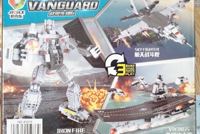 Sét 8 hộp lắp ráp LegoVanguaro Tàu sân bay_máy bay_Người sắt trọn bộ 41015 có trên 650 chi tiết bằng nhựa ABS