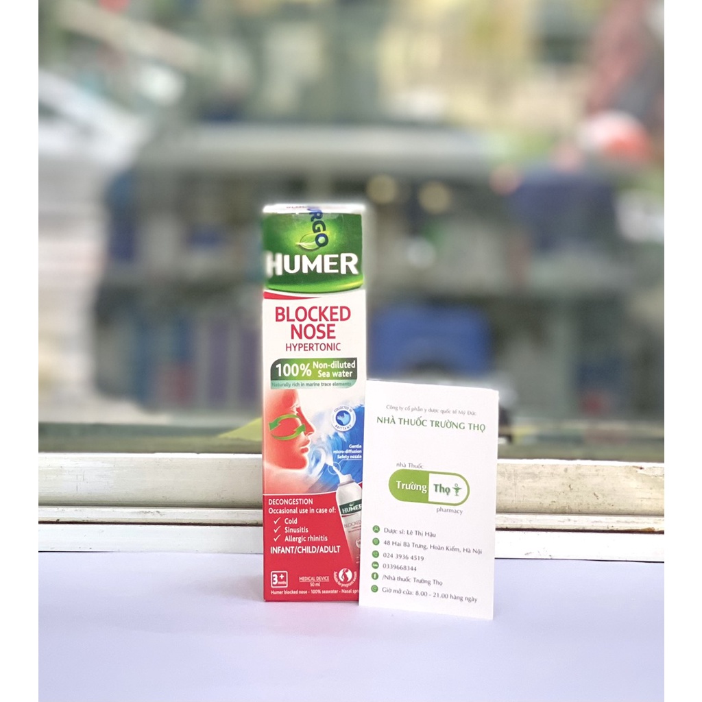 DUNG DỊCH XỊT THÔNG MŨI HUMER 050 BLOCKED NOSE Cho Mọi Lứa Tuổi - 50ML