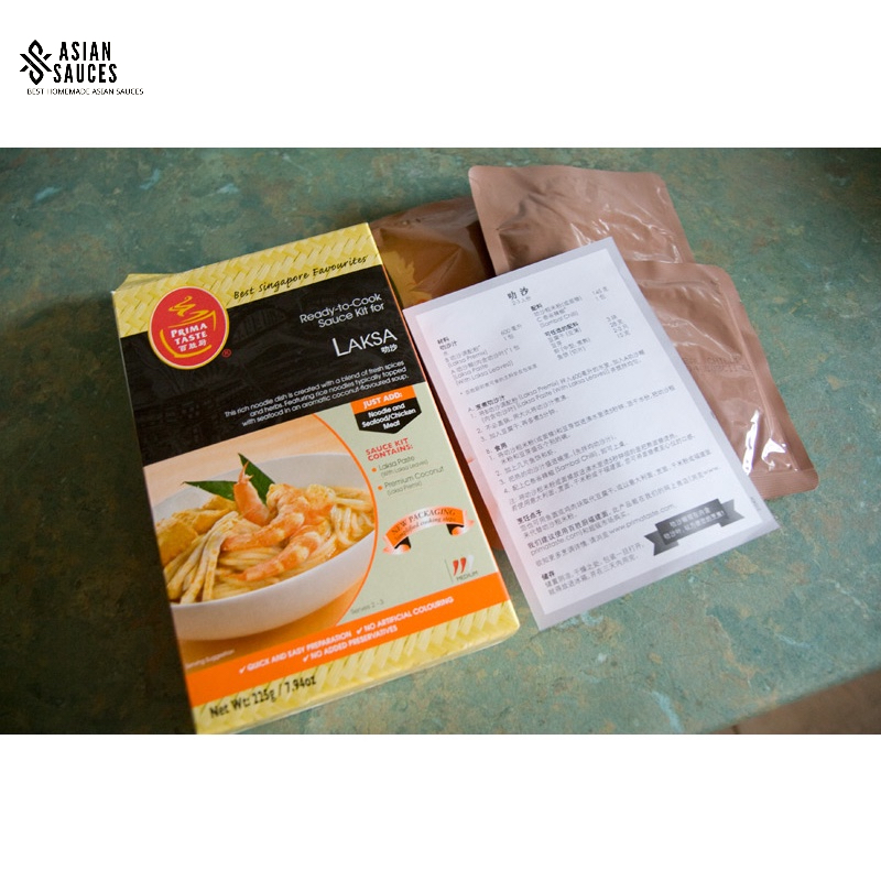 Gói gia vị nấu món mì nước dừa Laksa Pasta Singapore hãng Prima Taste 187gr