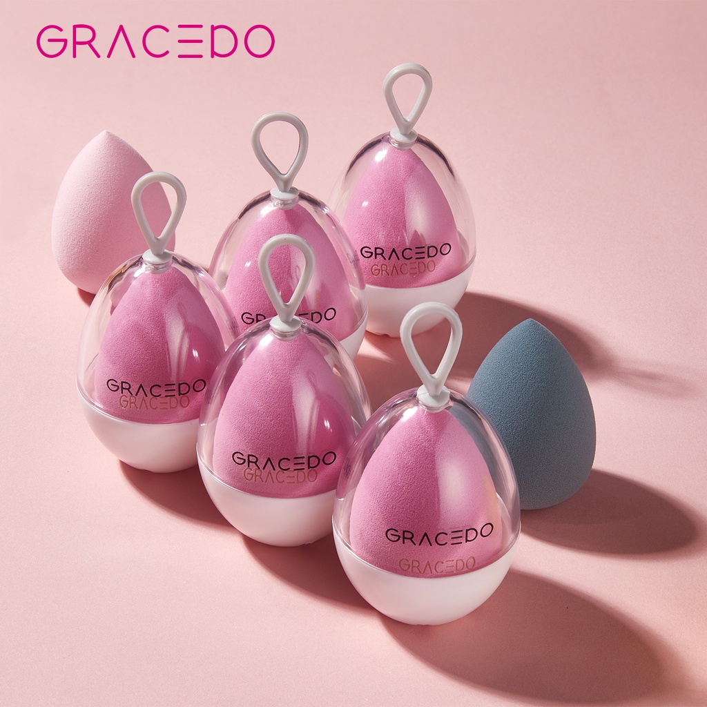 GRACEDO 1 Mút Trang Điểm Siêu Mềm Hình Trứng Kèm Hộp Đựng