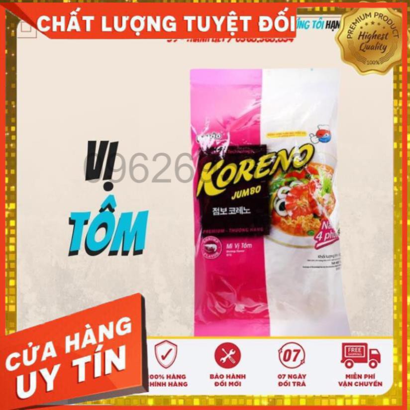 MÌ KORENO JUMBO HÀN QUỐC 1KG GÀ - TÔM - BÒ CAY - KIM CHI