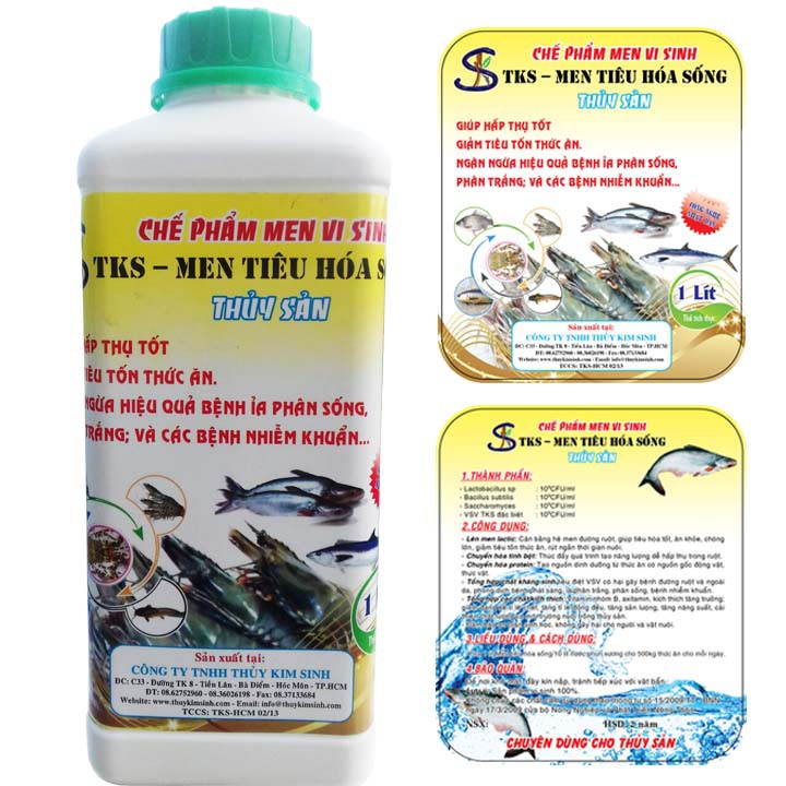 MEN TIÊU HÓA SỐNG TKS - NHANH LỚN,TĂNG TỈ LỆ ĐỒNG ĐỀU - THỦY SẢN