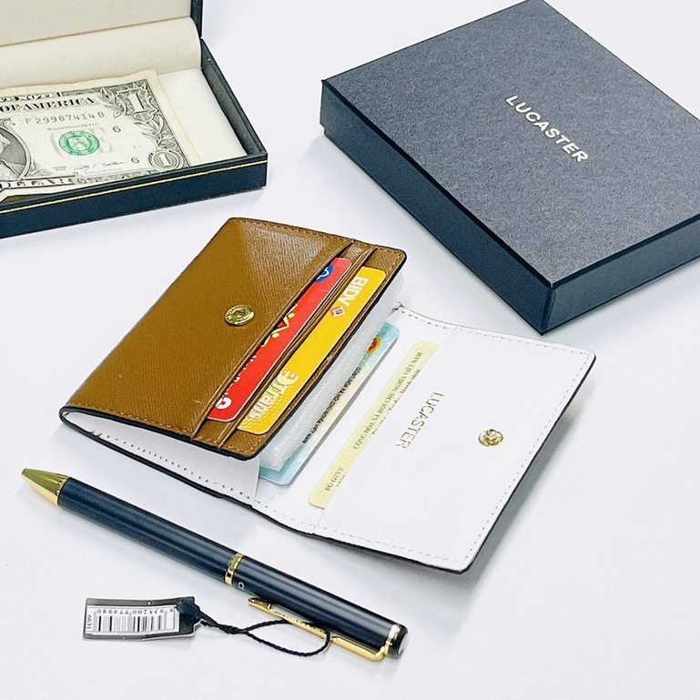 ví nữ phong cách hiện đại trẻ Trung đựng thẻ nhỏ gọn cardholder KATE da safiano nhập khẩu có hộp bh 12thg