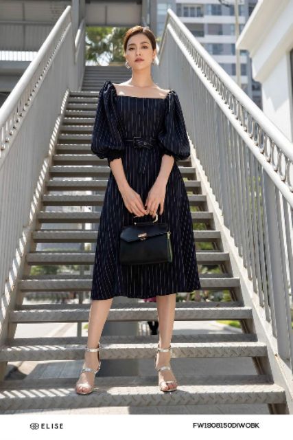 Đầm Elise kẻ XL