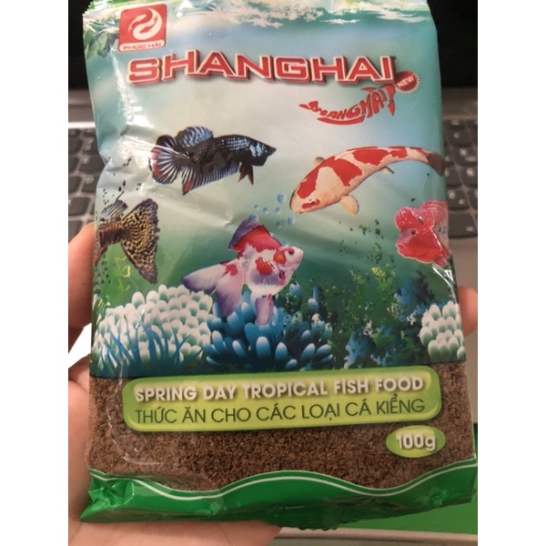 Cám cá Shanghai 500g , 100g Thức ăn cho cá kiểng lên màu đủ sĩ