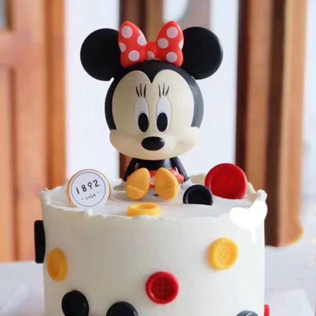 PATRICIA 1 Cặp Que Cắm Trang Trí Bánh Kem Hình Chuột Mickey Minnie
