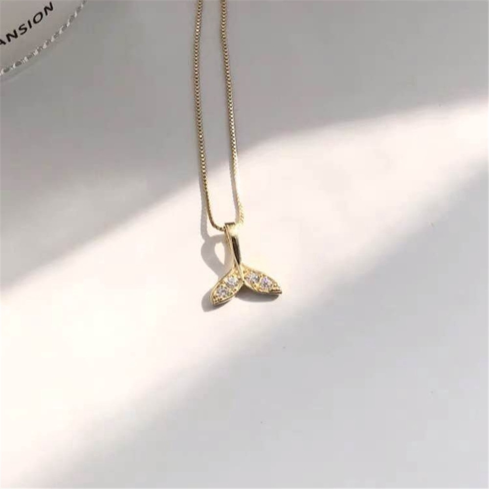 【COD】Vòng cổ Mặt Đuôi Cá Màu Vàng/Bạc Thời Trang Cho Nữ