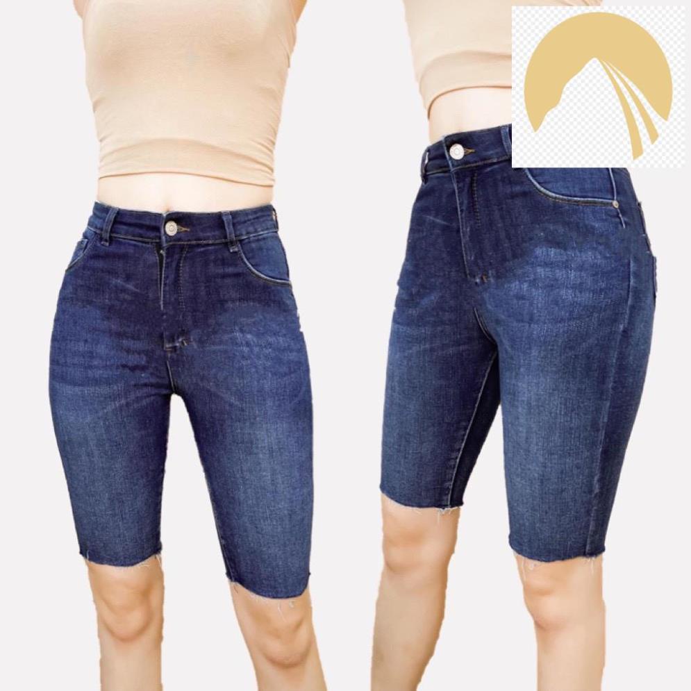 👘 Quần jean nữ ngố / lửng BIG SIZE lưng cao, co dãn mạnh trơn truyền thống dành cho người béo 60-90kg Moliruan 3549 👘