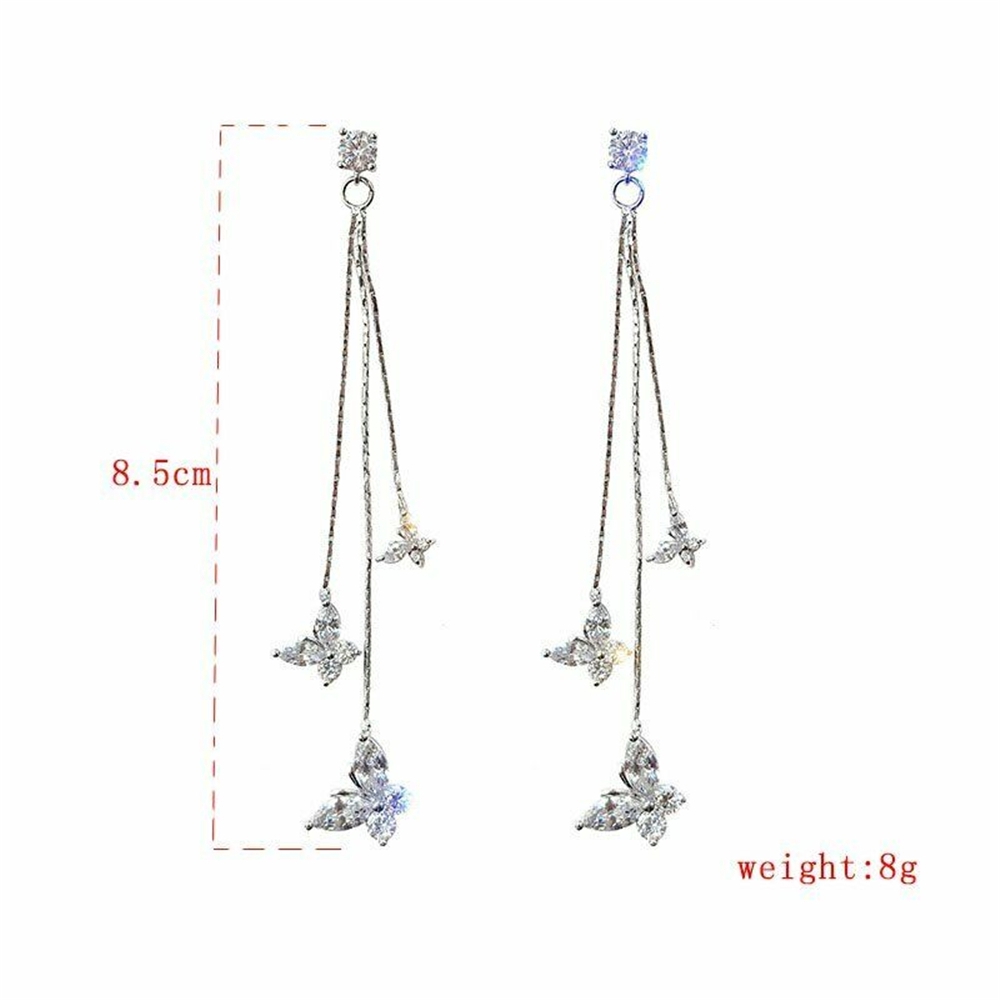 1 Đôi Bông Tai Nữ Dáng Dài Đính Đá