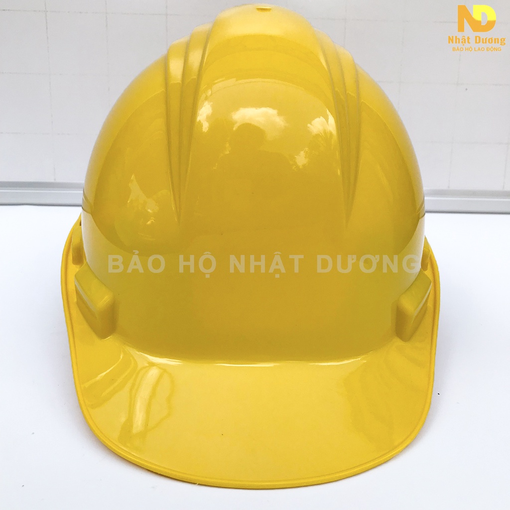 Mũ bảo hộ lao động khóa vặn màu vàng có lót xốp cách nhiệt N03, Nón bảo hộ lao động Nhật Dương