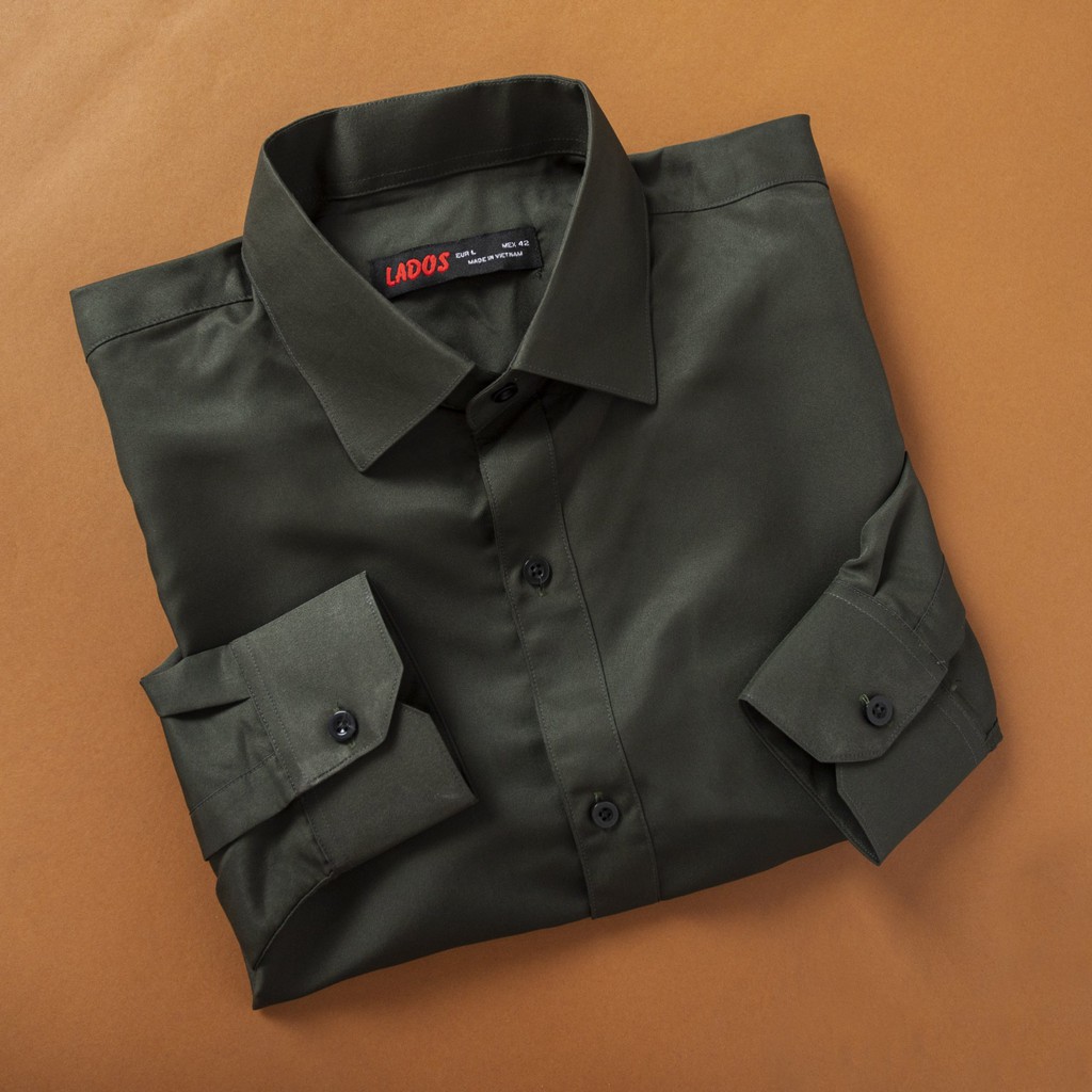 Áo sơ mi trơn tay dài nam LADOS - 3779 chất lụa mịn cao cấp có bigsize | BigBuy360 - bigbuy360.vn