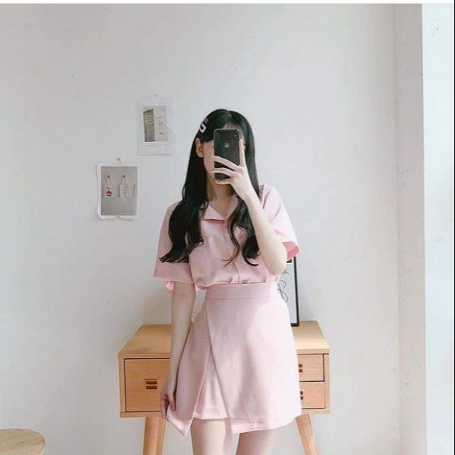Set váy hồng