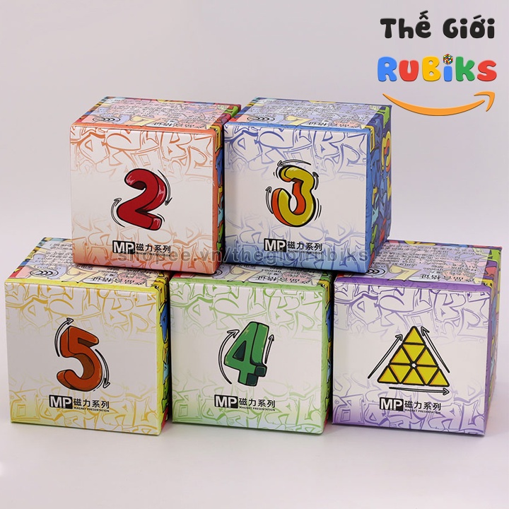 Combo 5 Rubik QiYi MP Series 2x2 3x3 4x4 5x5 Pyraminx Stickerless