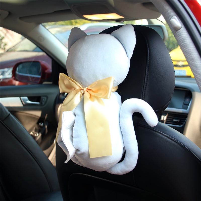 Hộp Đựng Khăn Giấy Treo Ghế Ngồi Xe Hơi Hình Mèo Hoạt Hình Sáng Tạo