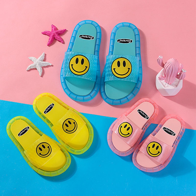 Dép Dạ Quang. Dép Có Đèn LED Phát Sáng Hình Mặt Cười Phiên Bản Cao Cấp Cho Người Lớn Trẻ Em