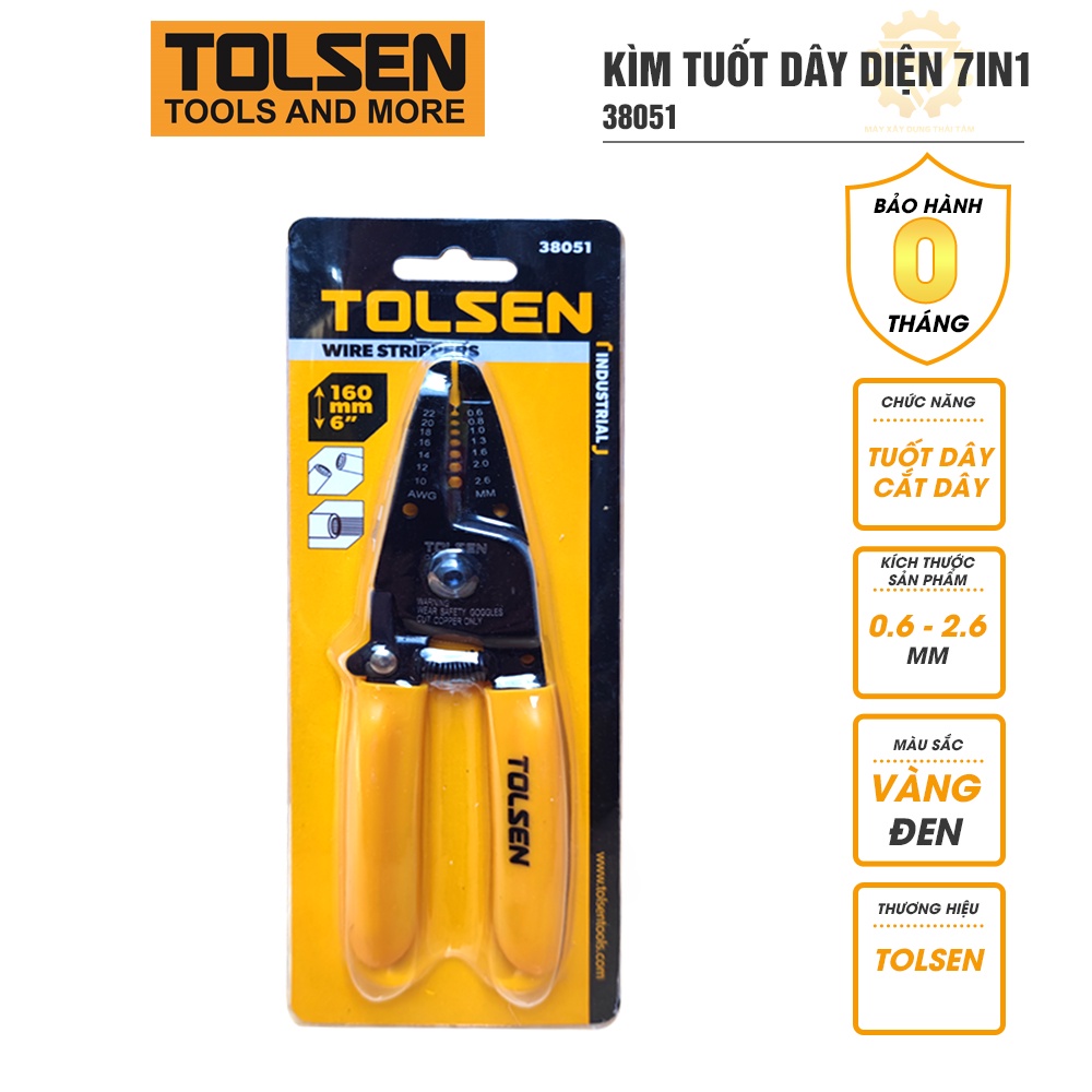 Kìm tuốt dây điện 7in1 TOLSEN 38051