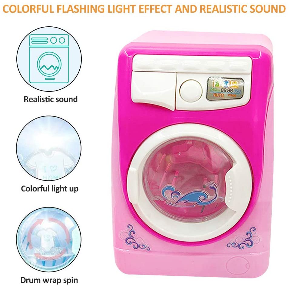 Máy giặt đồ chơi cho bé trẻ em phát nhạc dễ thương có đèn led đồ chơi có nhạc washing machine for kids toy