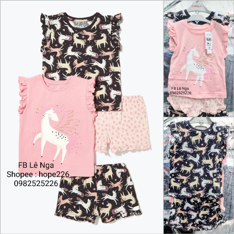 Set cộc 4 món P.ony (2 áo + 2 quần) MATALAN_UK sz từ 9-12m đến 5-6y