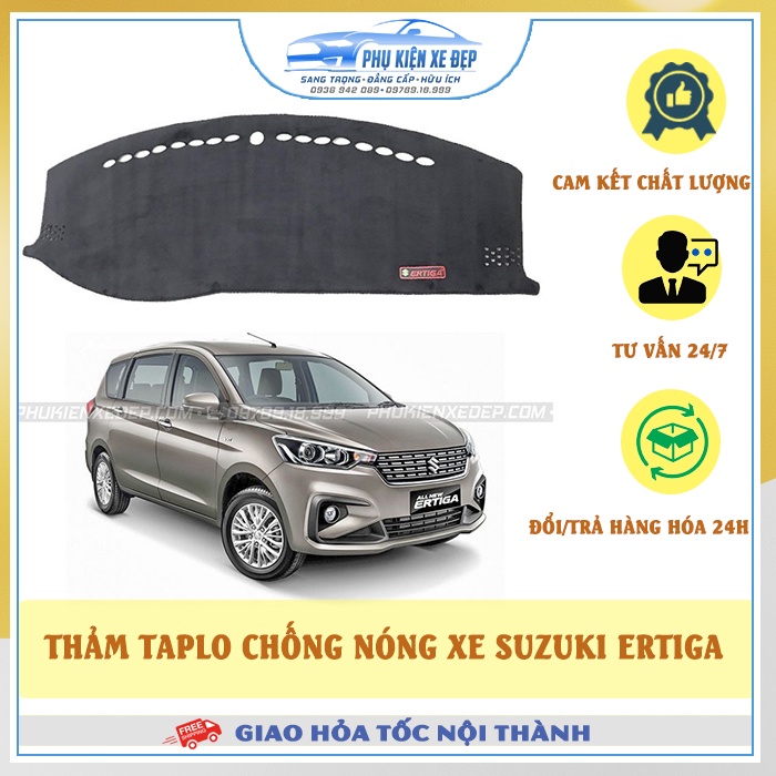 Thảm taplo ô tô lông cừu HÀNG LOẠI I xe Suzuki Ertiga chống nóng có 3 lớp chống trượt