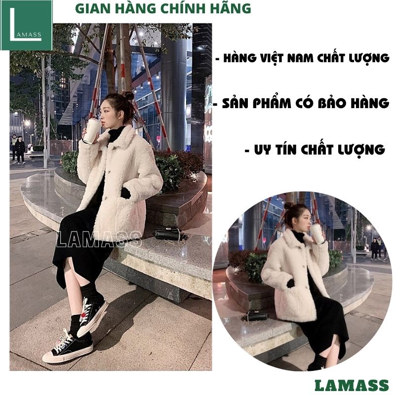 Áo Khoác Nỉ Bông Lông Cừu Siêu Dày Dặn Cực Ấm Freesize Form Rộng, Áo Nỉ Bông Unisex Nam Nữ Dáng Rộng - LAMASS