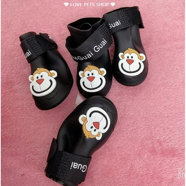 GIÀY ĐI MƯA CHO CHÓ MÈO, ỦNG ĐI MƯA CHO THÚ CƯNG (SET: 4 CHIẾC) - LOVE PETS SHOP